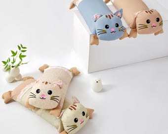 Baumwoll Cartoon Katze Buchweizen Kissen, Nacken Stützkissen für Kinder & Erwachsene