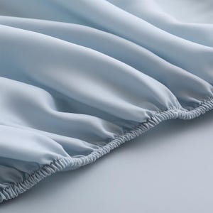 Sábana bajera ajustable de Tencel, ropa de cama de color liso imagen 17