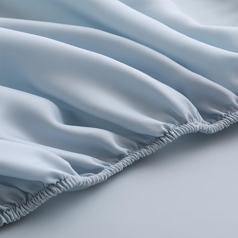 Sábana bajera ajustable de Tencel, ropa de cama de color liso imagen 17