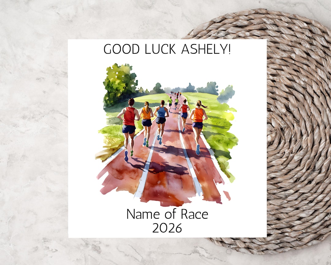 Good Luck Marathon/race Personalised Card With Name and Year 6x6 Blank ...