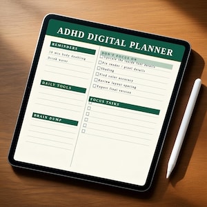 Digitale ADHD-planner, executief functionerende tracker, neurodivergent hulpmiddel (digitale download)