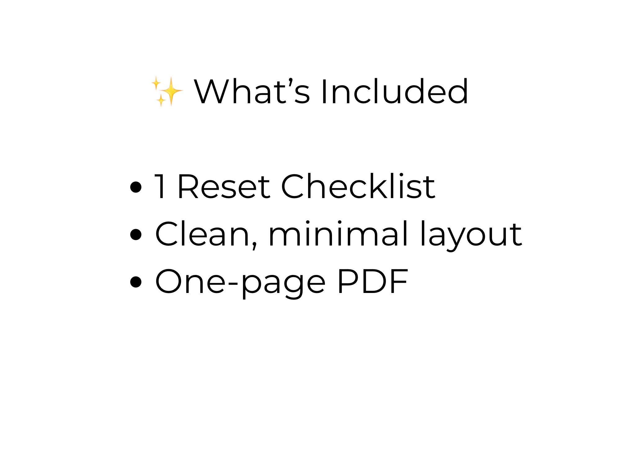 Sunday Reset Checklist.pdf Sunday Reset Checklist for a Calm Week Ahead | Weekly Prep Routine ...