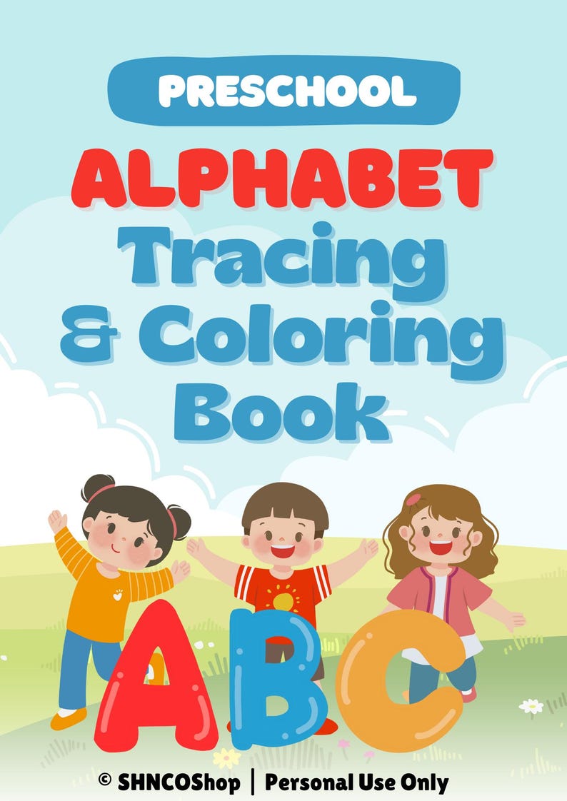 Preschool Alphabet Tracing & Coloring Book | Handwriting Practice (PDF ...
