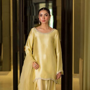 3 piece sheesha silk suit farshi shalwar kameez Pakistani wedding guest outfit ethnic party wear dress