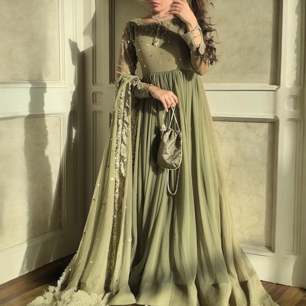 Olive Green Pakistani Dress - Etsy Olive Green Pakistani Dress - Etsy