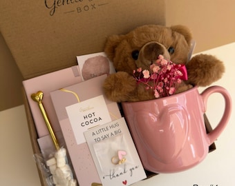 Pink Cozy Gift Box for Her, Cute Self Care Package, Birthday Gift for Best Friend, Thinking of You Box