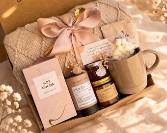 Sending Hugs Gift Box, Get Well Soon Gift for Her, Thinking of You Gift, Comfort Care Package, Sympathy Gift Box, Self Care Gift for Women