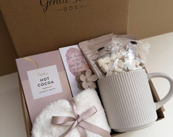 Cozy Self Care Gift Box for Her, Hot Cocoa Comfort Gift, Relaxation Box, Birthday Gift for Women, Thinking of You Gift