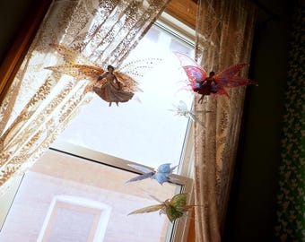 Victorian Fairy mobile with glow-in-the-dark paint elements