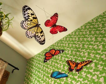 butterfly mobile with glow-in-the-dark paint elements