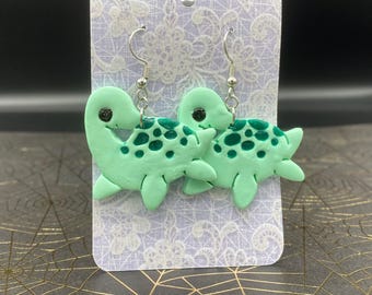 Loch Ness Monster Clay Earrings