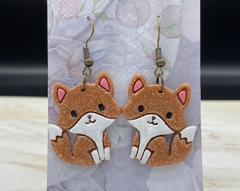 Cute Fox Polymer Clay Earrings