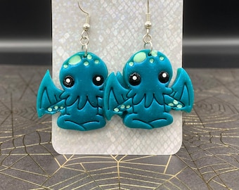 Adorable Cthulhu Monster Earrings
