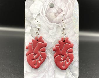 Anatomical Heart Polymer Clay Earrings