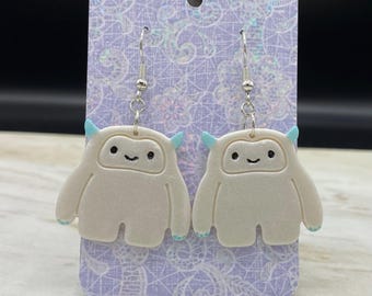 Cute Yeti Polymer Clay Earrings