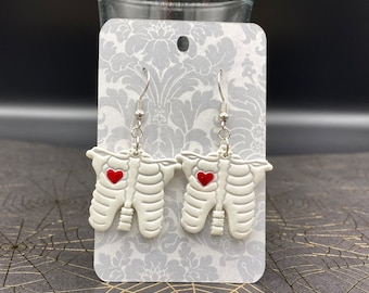 Valentine's Rib Cage Polymer Clay Earrings