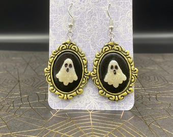 Haunted Ghost Frame Clay Earrings