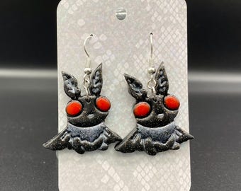 Mothman Polymer Clay Earrings