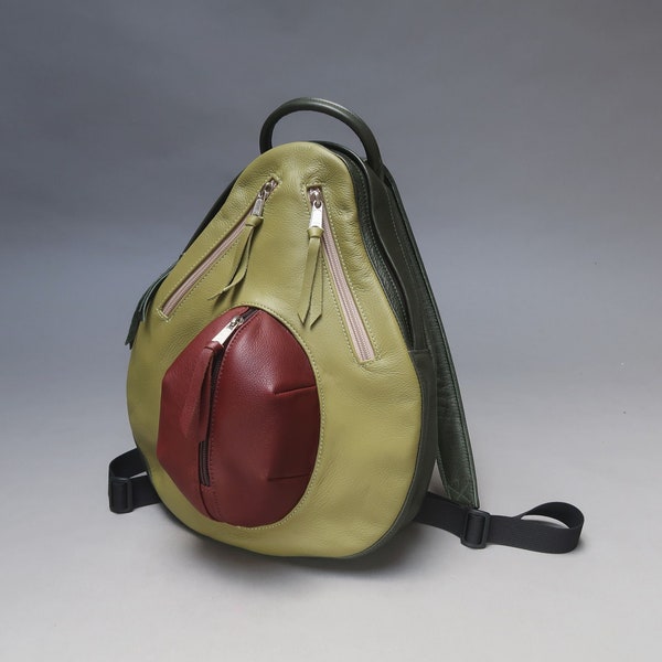 Leather Avocado Backpack