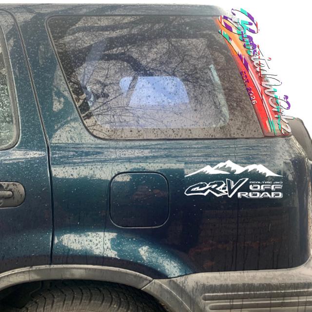 RD1 Squad SUV Silhouette Car Decal Sticker For Honda CRV 1st Gen - Oracal Vinyl Glossy 7.1x2.4 Inch