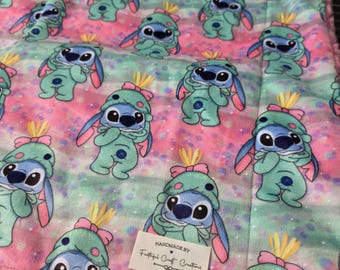 Double Sided Minky Baby Blanket - Lilo & Stitch and Pink