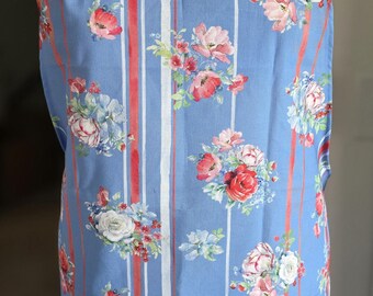Blue Patriotic Floral Adult Apron