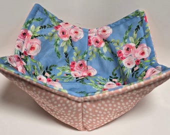 Blue and Pink Floral Bouquets Bowl Kozie