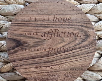 Round Wood Coaster - Roman's 12:12