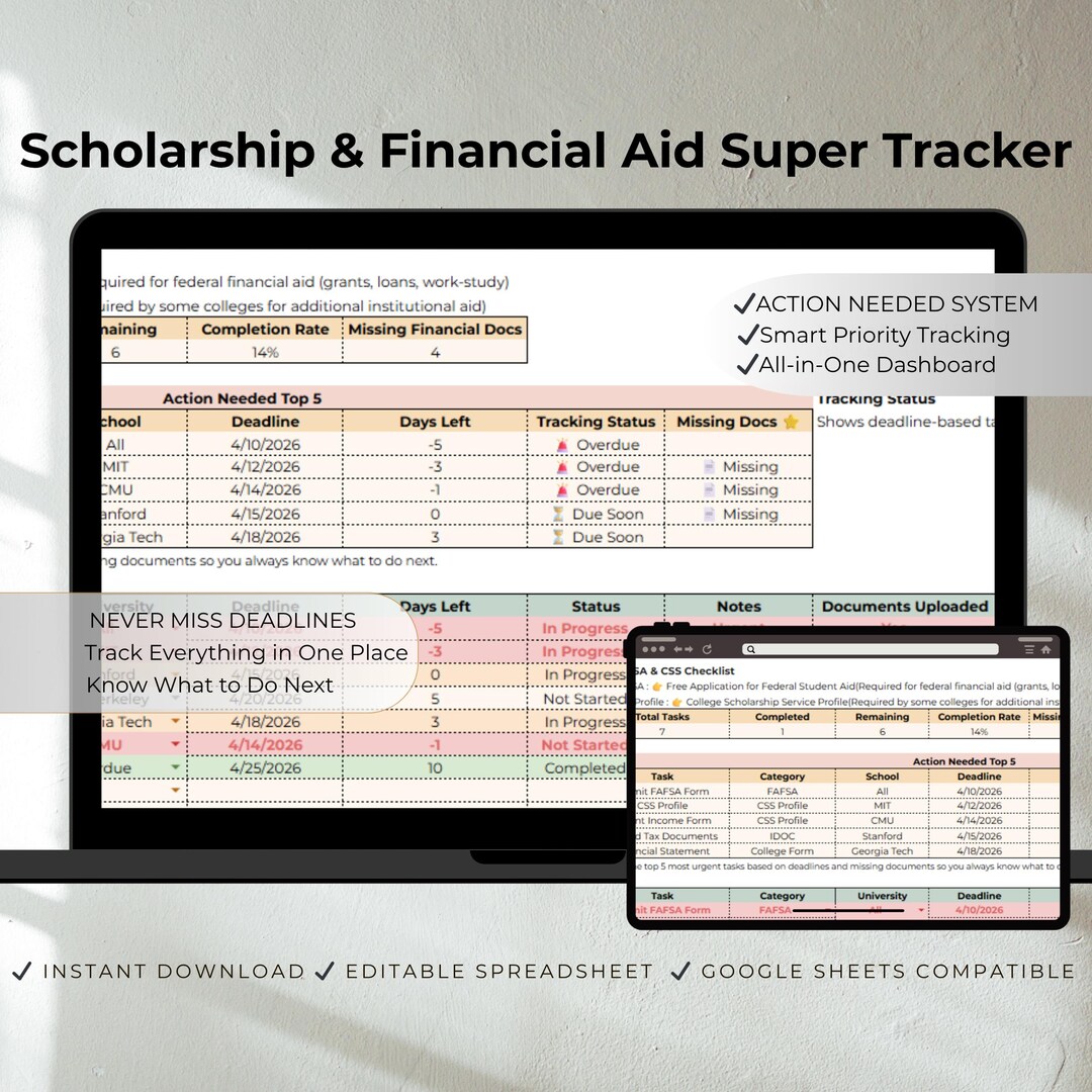Scholarship Tracker Financial Aid Tracker Compare College Costs Net ...