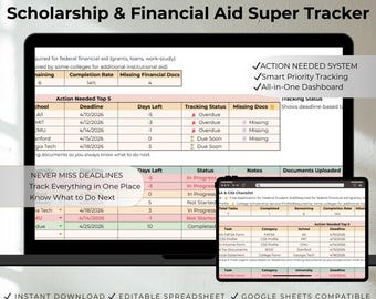 Scholarship Tracker Financial Aid Tracker Compare College Costs Net Cost Calculator Compare Financial Aid Offers College Decision Tracker