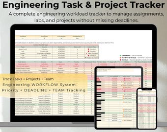 Engineering Assignment Tracker Project Deadline Tracker Overdue Task Tracker Team Project Tracker Action Needed Priority Planner