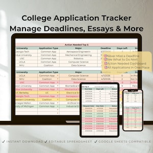 Rastreador de solicitudes universitarias Gestiona plazos Seguimiento de solicitudes universitarias Organiza ensayos Recomendaciones Planificador STEM