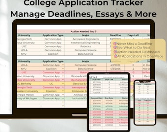 College Application Tracker Manage Deadlines Track College Applications Organize Essays Recommendations STEM Planner