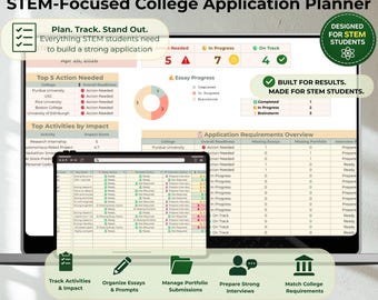 STEM application tracker college application tracker manage deadlines organize essays portfolio interview action needed dashboard