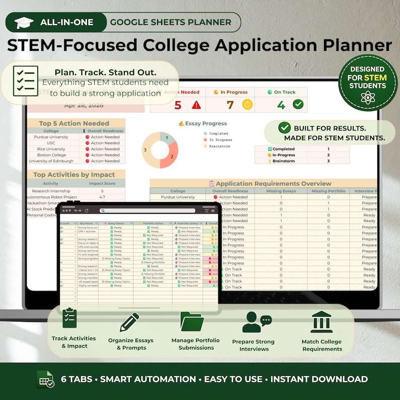 STEM Application Tracker College Application Tracker Manage Deadlines ...