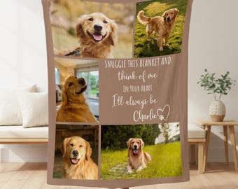 Personalized Dog Memorial Photo Blanket Gift, Pet Loss Keepsake Remembrance Gift For Dog Mom Dad Bereavement Gift, Dog Loss Pet Memory Gifts