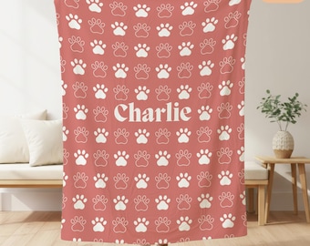 Dog Name Blanket Personalized, Custom Plush Dog Blanket, Puppy Name Throw, Gift for Dog Lover, New Puppy Gift, Soft Pet Blanket, Cozy Throw