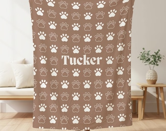 Personalized Dog Name Blanket, Custom Pet Blanket with Dog Name, Custom Plush Pet Throw, Cozy Puppy Gift, Gift for Pet Lovers