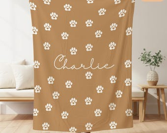 Custom Name Dog Blanket, Personalized  Pet Blanket, Puppy Name Blanket, Gift for Dog Lover, New Puppy Gift, Cozy Custom Dog Throw