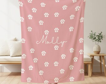 Personalized Puppy Blanket with Name, Custom Dog Throw Blanket, Puppy Name Blanket, Dog Lover Gift, New Puppy Keepsake, Cozy Pet Gift