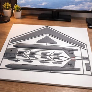 3D Printed B-52 Bomber Model Kit – Build-It-Yourself Aircraft – Military Aviation Desk Decor