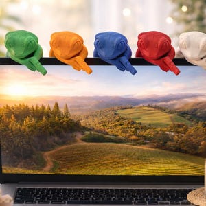 3D Printed Gecko Monitor Sitter | Red Lizard Desk Decor