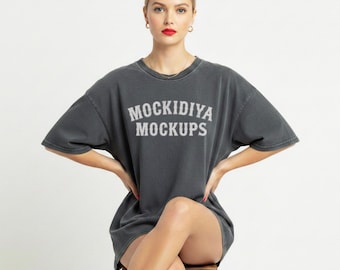Comfort Colors 1717 Pepper-T-shirtmodel, oversized pasvorm (digitale download)