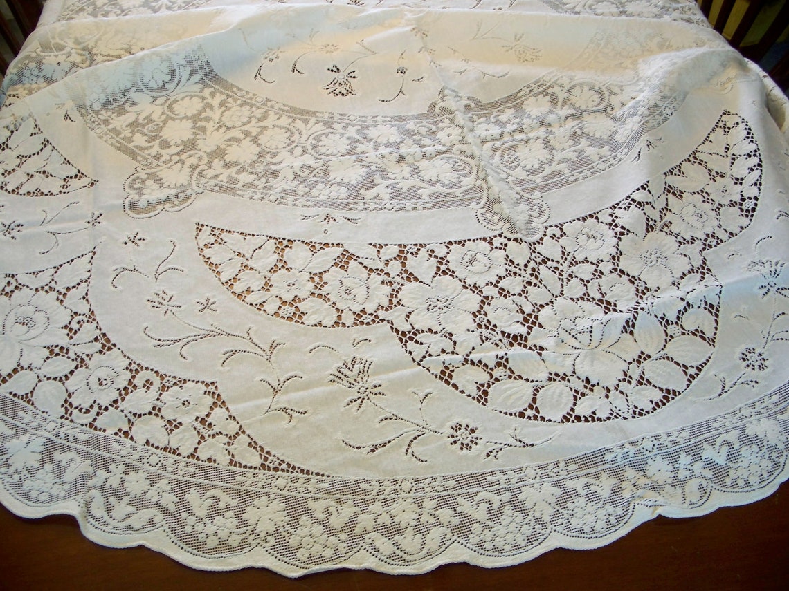 Vintage Quaker Lace White House Tablecloth Never Used in Etsy