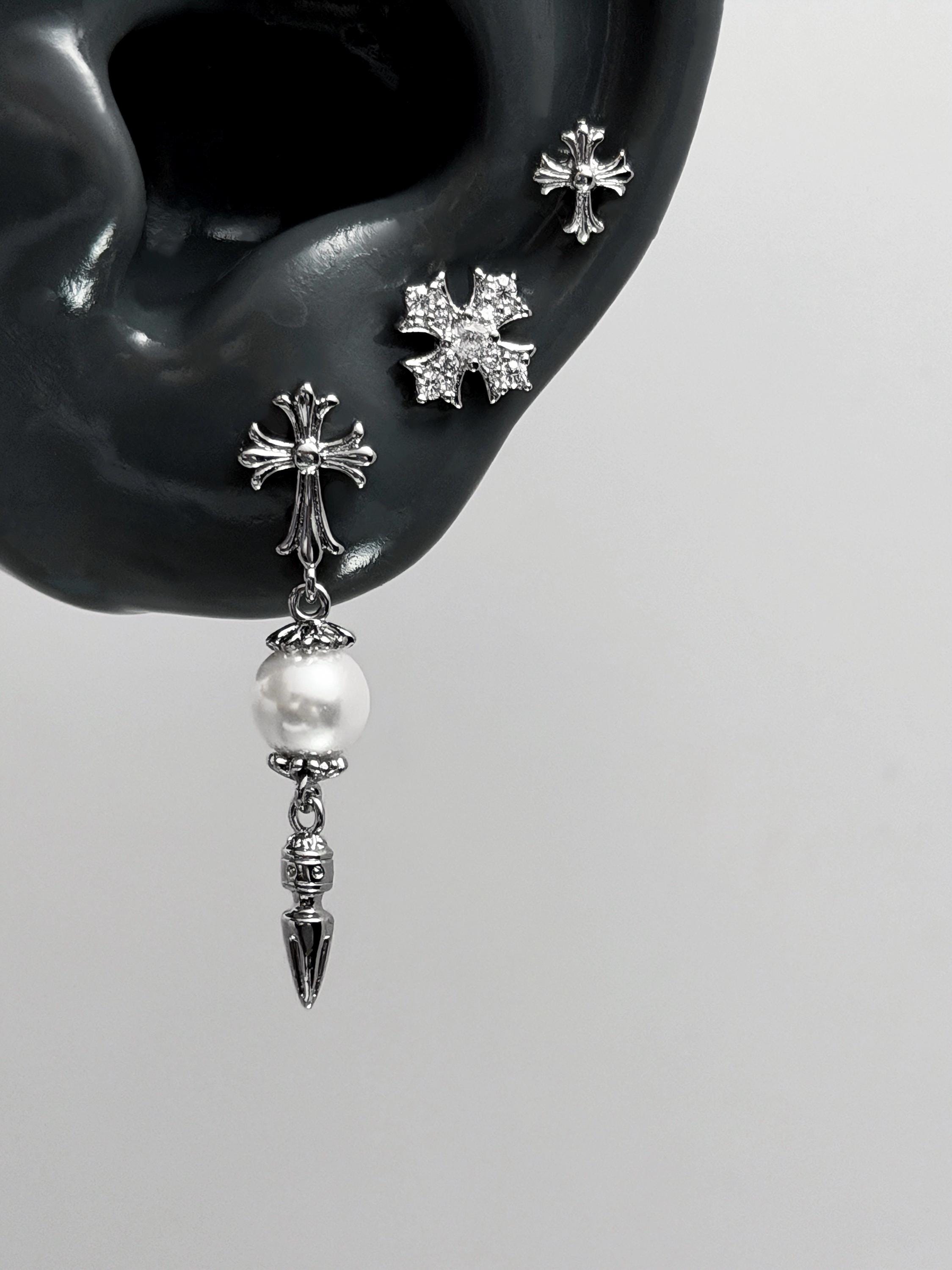 Chrome Hearts Cross Earring - Etsy Canada