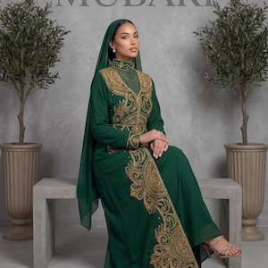 Emerald Green Eid Abaya - Etsy