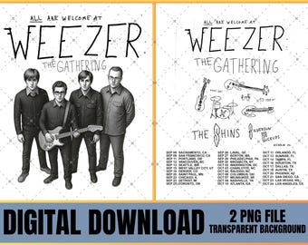 Weezer the Gathering tour Png File, Retro Airbrush Tee, Bootleg Design (Digital Download)