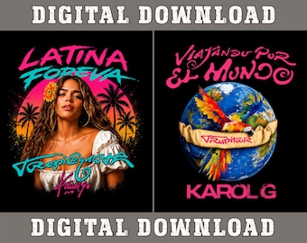 Karol G Viajando Por El Mundo Tropitour PNG Design (Digital Download)