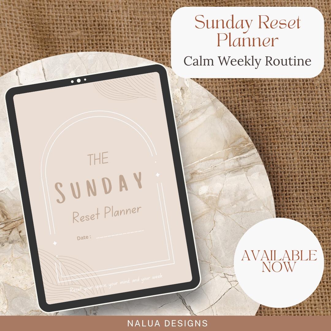 Sunday Reset Planner Printable PDF | Weekly Reset Routine, Self Care ...