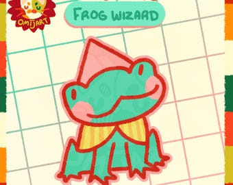 FROG WIZARD Sticker! | holographic whimsical stickers